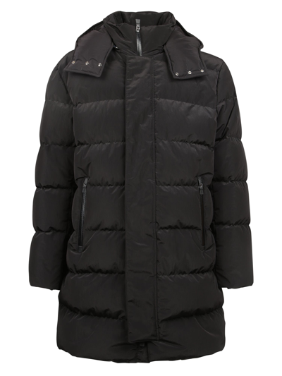 Shop Herno Hooded Puffer Coat In Black