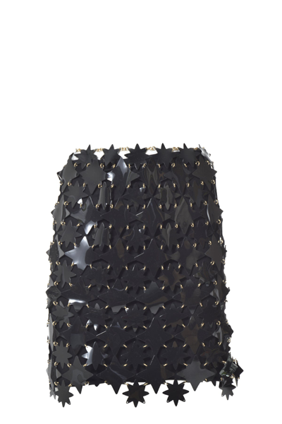 Shop Paco Rabanne Jupe Embellished High Waisted Skirt In Black