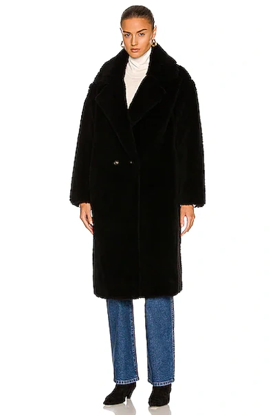 Shop Yves Salomon X Meteo Wool Coat In Noir
