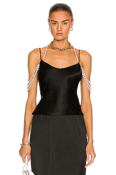 Shop Rosie Assoulin Pearl Camisole Top In Black