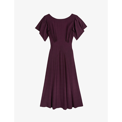 Shop Ted Baker Tulipi Panelled Crepe Midi Dress In Dark Purple