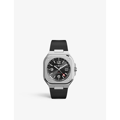 Shop Bell & Ross Br05g-bl-st/srb Stainless-steel And Rubber Automatic Watch In Black