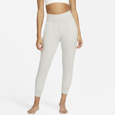 Shop Nike Yoga Flow Women's 7/8 Pants In Grey Heather,platinum Tint