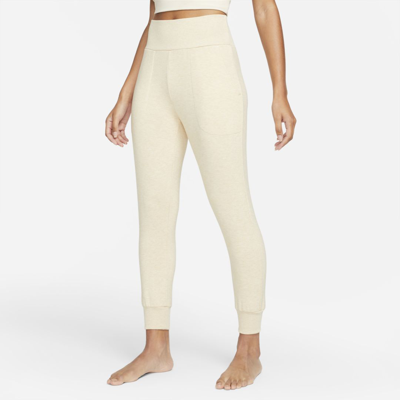 Shop Nike Yoga Flow Women's 7/8 Pants In Oatmeal Heather,light Orewood Brown