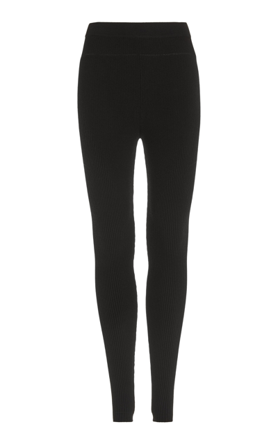 Shop Jacquemus Women's Le Arancia Stretch-jersey Leggings In Black