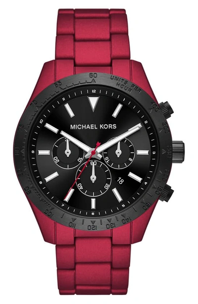 Shop Michael Kors Michael  Layton Bracelet Watch, 45mm In Red