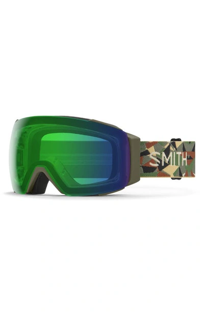 Shop Smith I/o Mag™ Snow Goggles In Alder Geo Camo Green Mirror
