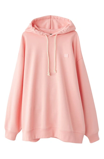 Shop Acne Studios Farrin Face Oversize Unisex Hoodie In Blush Pink
