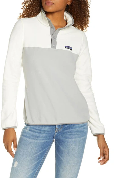 Shop Patagonia Micro D(r) Snap-t(r) Fleece Pullover In Drifter Grey White Wash