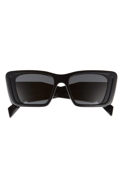 Shop Prada 51mm Butterfly Sunglasses In Black/ Dark Grey