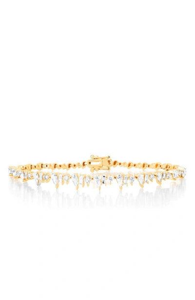 Shop Ef Collection Multifaceted Diamond Eternity Bracelet In 14k Yellow Gold