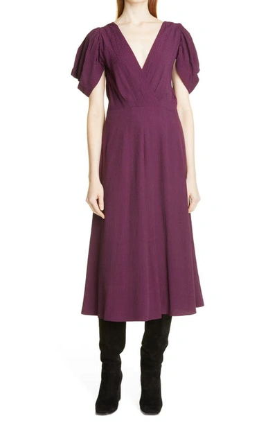 Shop Ted Baker Tulipi Panelled Midi Dress In Deep Purple