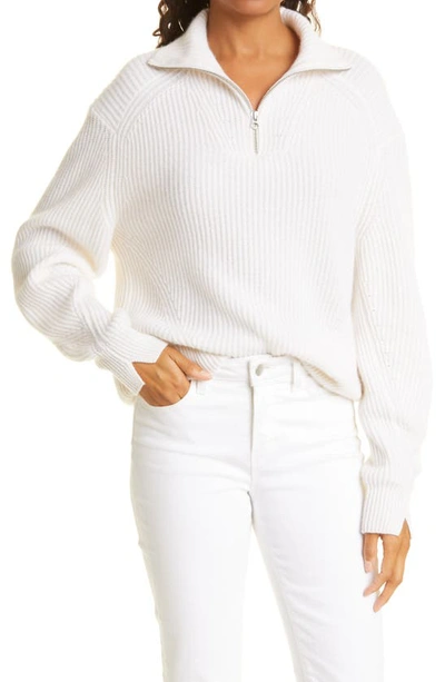 Shop Rag & Bone Pierce Half Zip Cashmere Sweater In Ivory
