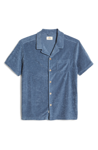 Shop Marine Layer Resort Short Sleeve Button-up Camp Shirt In China Blue