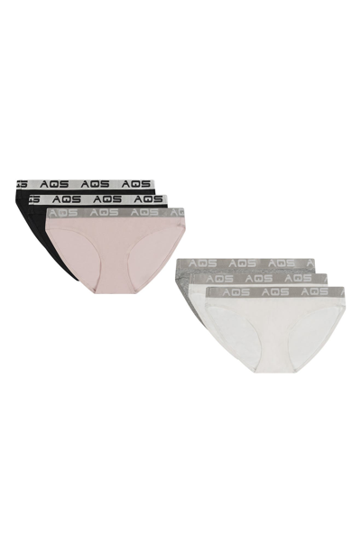 Shop Aqs Bikini Underwear In Black/pink White/grey