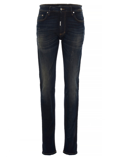Shop Represent Distressed Essential Denim Skinny Jeans In Blue