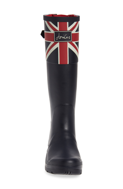 Shop Joules 'welly' Print Rain Boot In Navy Union Jack