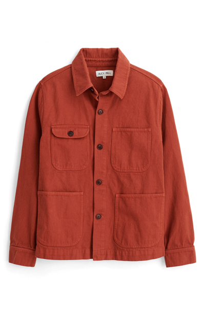 Shop Alex Mill Garment Dyed Work Jacket In Red Clay