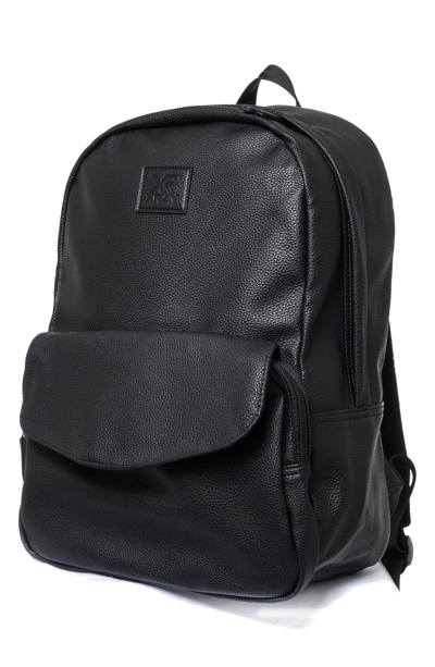 Shop X-ray Pebbled Faux Leather Backpack In Black