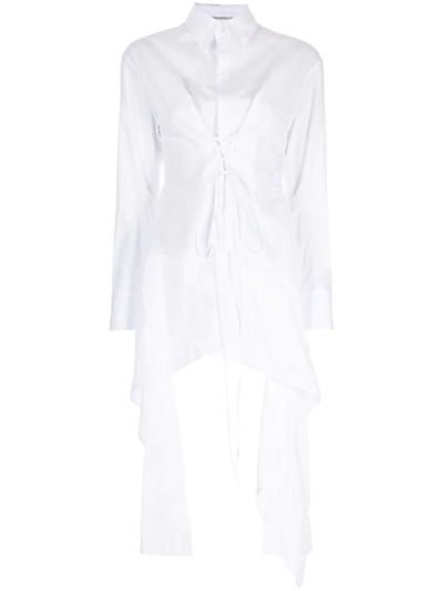 Shop Yohji Yamamoto Layered Asymmetric Shirt In Weiss