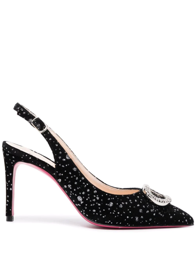 Shop Dee Ocleppo Gem-embellished Slingback Pumps In Schwarz