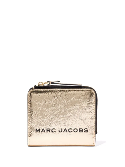 Shop Marc Jacobs The Metallic Bold Mini Compact Zip Wallet In Metallisch