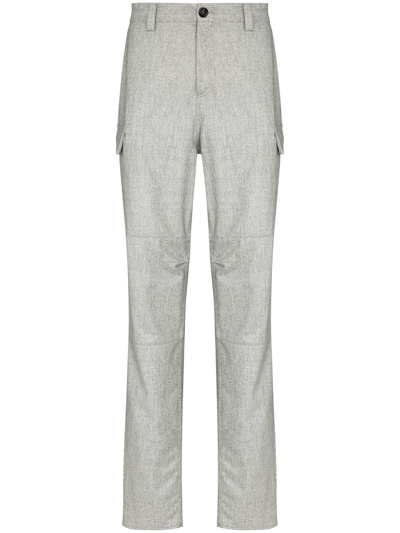 Brunello Cucinelli Tapered Wool Cargo Trousers In Grau