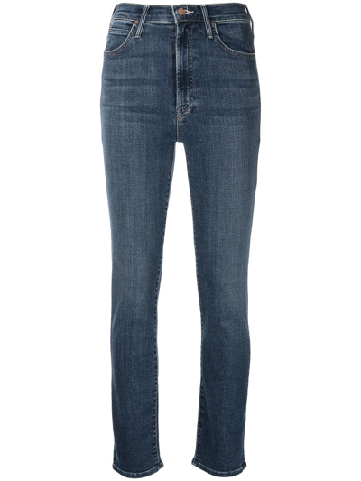 Shop Mother High-rise Swooner Rascal Skinny Jeans In Blau