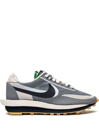 Shop Nike X Clot X Sacai Ldwaffle "cool Grey" Sneakers In Grau