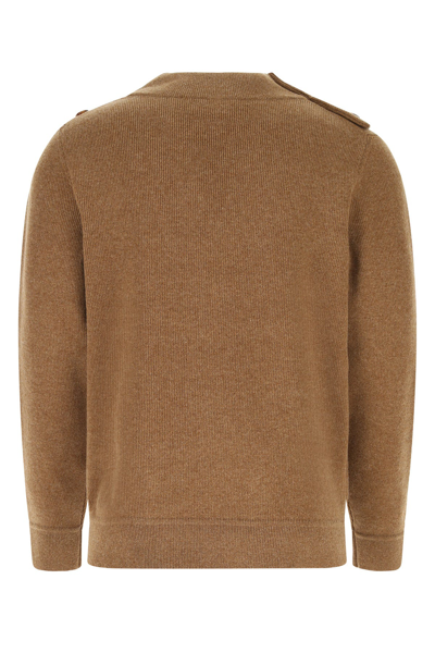 Shop Burberry Biscuit Stretch Wool Blend Sweater  Brown  Uomo M