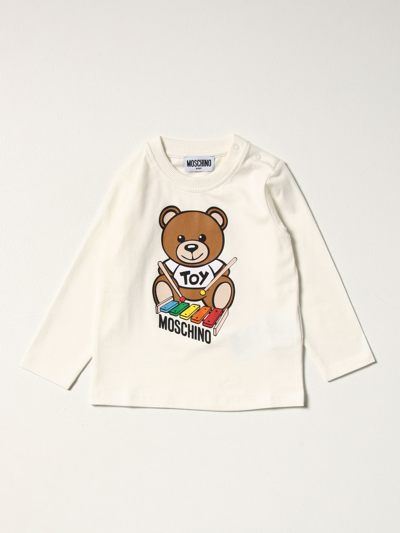 Shop Moschino Baby T-shirt With Teddy Logo In White