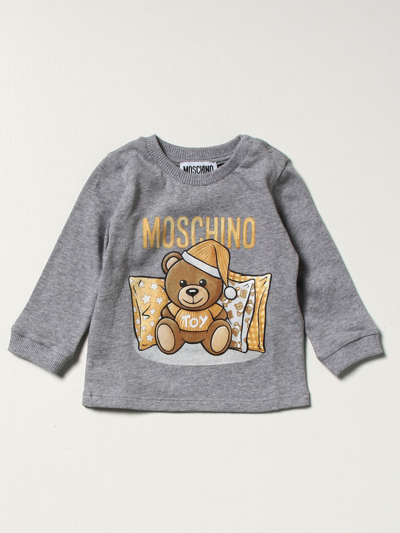 Shop Moschino Baby Tshirt With Teddy Print In Grey