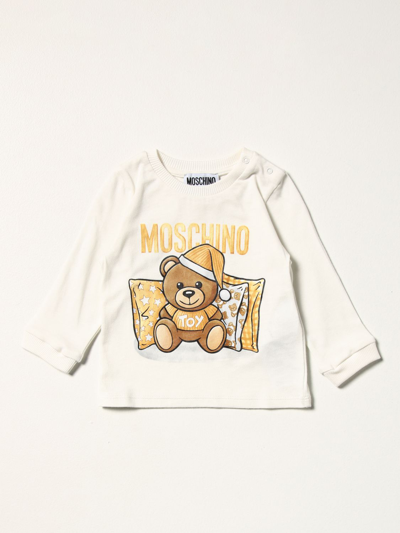 Shop Moschino Baby T-shirt With Teddy Print In White