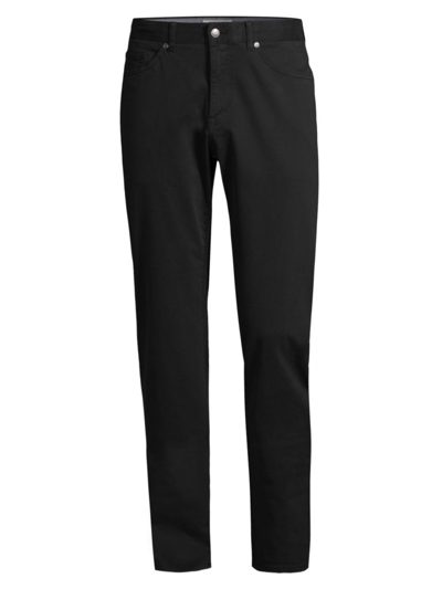 Shop Peter Millar Men's Regular-fit Ultimate Sateen Five-pocket Pants In Black