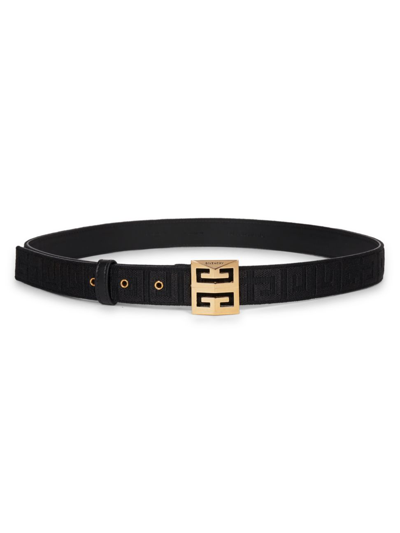 Shop Givenchy Women's 4g Buckle Leather Belt In Black