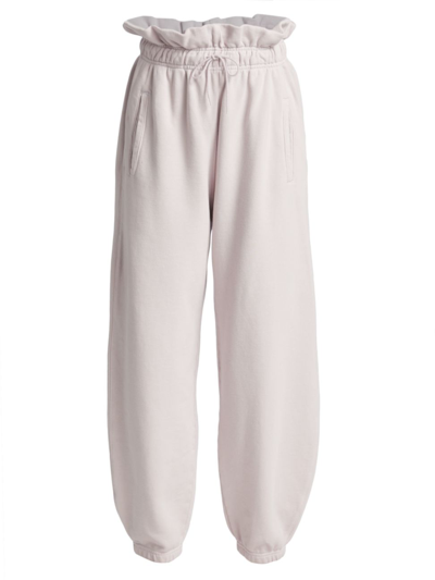 Shop Agolde High-rise Paperbag Relaxed Sweatpants In Fondant Lilac