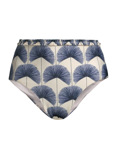 Shop Agua By Agua Bendita Women's Nopal Palma Printed Bikini Bottom In Blue