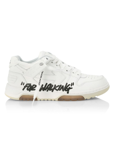Shop Off-white Women's Out Of Office Low-top Leather Sneakers In White Black