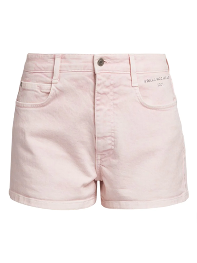 Shop Stella Mccartney Women's Five-pocket Denim Shorts In Fresh Peach