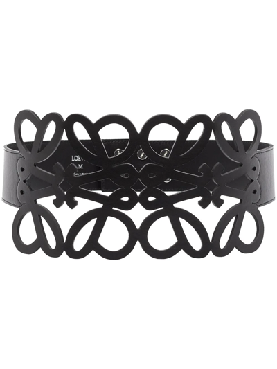 Shop Loewe Anagram Cut-out Belt In Black