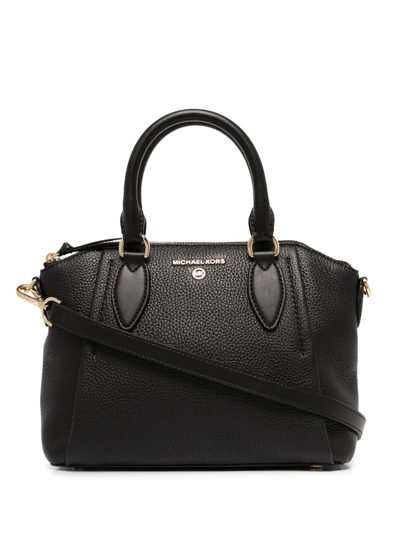 Shop Michael Michael Kors Sienna Messenger Tote In Black