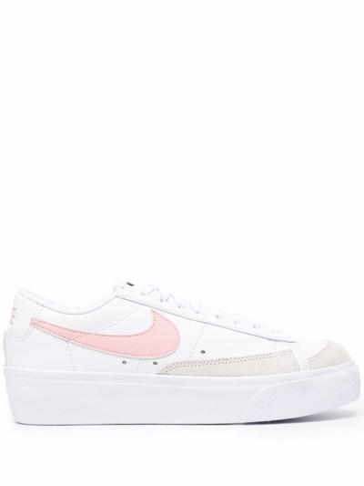 Shop Nike Blazer Low Platform Lace-up Sneakers In White