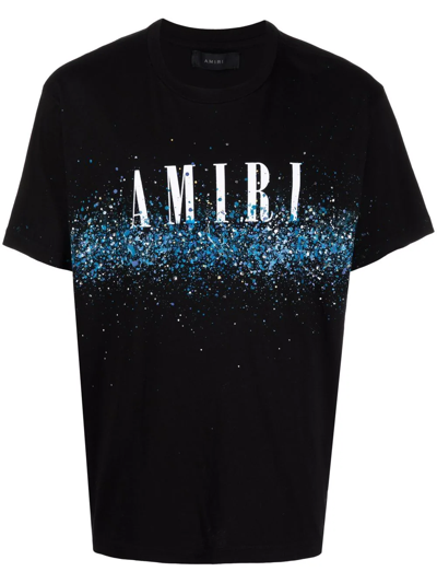 Shop Amiri Logo-print Short-sleeve T-shirt In Black