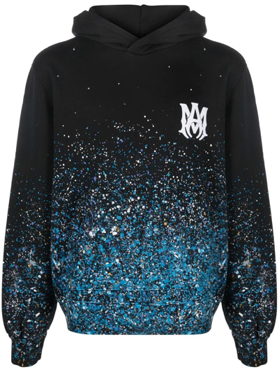Amiri Crystal-embellished Paint-splattered Cotton-jersey Hoodie In ...