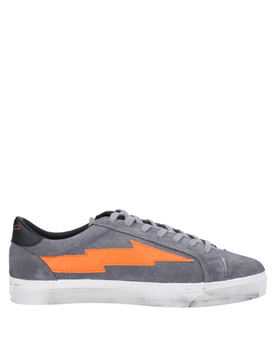 Shop Sanyako Man Sneakers Lead Size 9.5 Soft Leather, Textile Fibers In Grey
