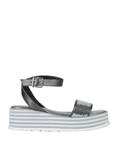 Shop Pertini Sandals In Lead