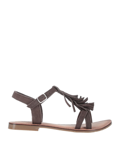 Shop Romeo Gigli Woman Sandals Dark Brown Size 6 Soft Leather