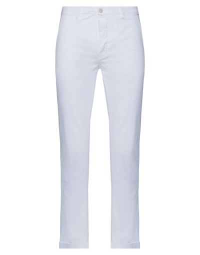 Shop Pence Man Pants White Size 36 Cotton, Elastane