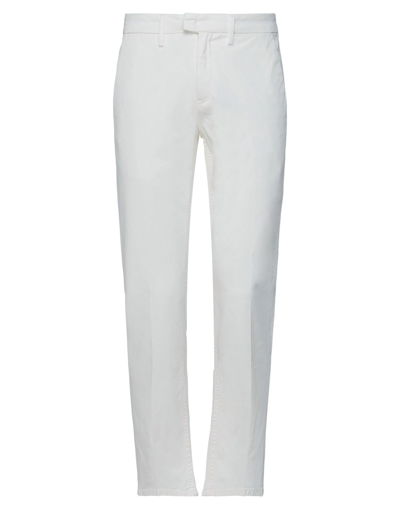 Shop Dondup Man Pants White Size 38 Cotton, Elastane