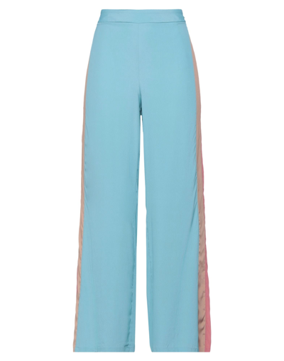 Shop Twinset Woman Pants Azure Size M Acetate, Silk In Blue